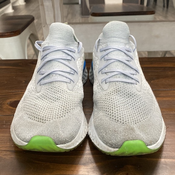 Nike Epic React Flyknit Running Shoes Mens Size 12 Gray Green Blue - Picture 3 of 12